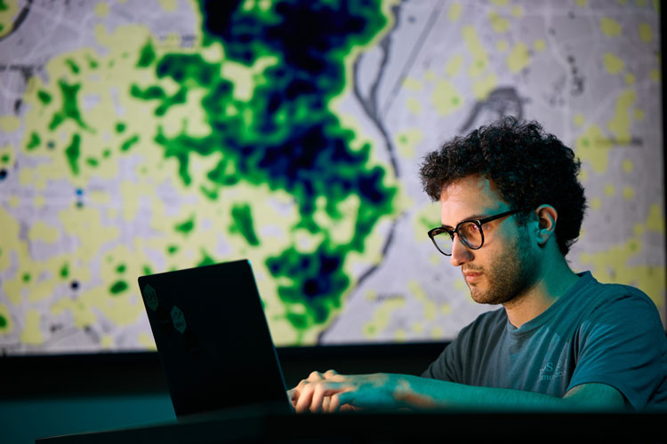 man working on computer